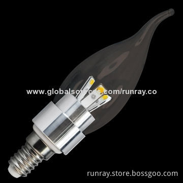 3W E14 LED Bulb, Energy-saving, 85-265V AC, Epistar Chip, CE/RoHS, 80Ra CRI, ISO 9001 FactoryNew